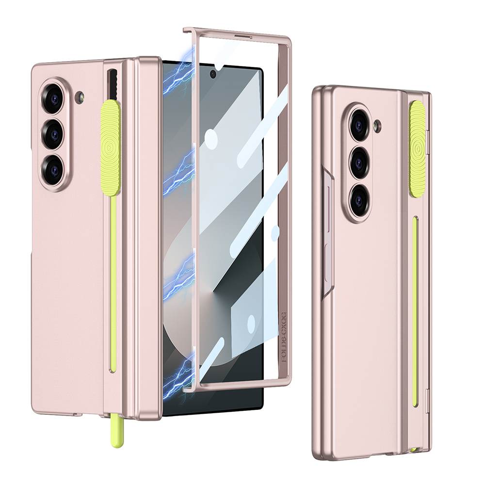 Magnetic Hinge Hidden Pull-out Pen & S Pen Slot Integrated Glass Film Case for Samsung Galaxy Z Fold6