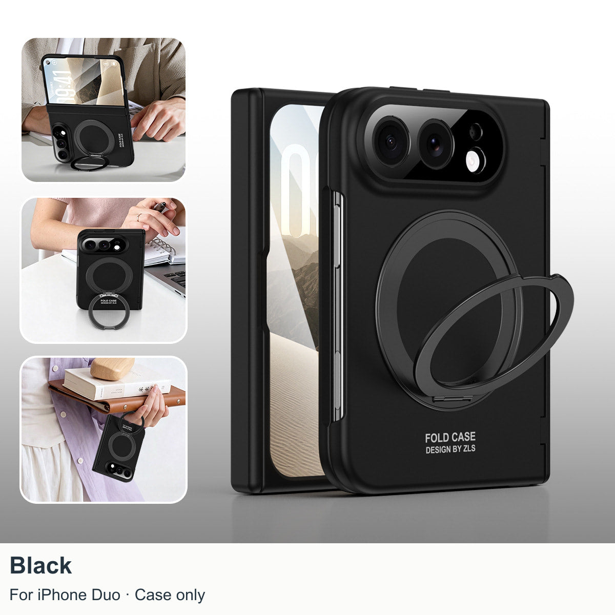 iPhone Duo | Magnetic Case with 360?? Ring Stand & Glass Front