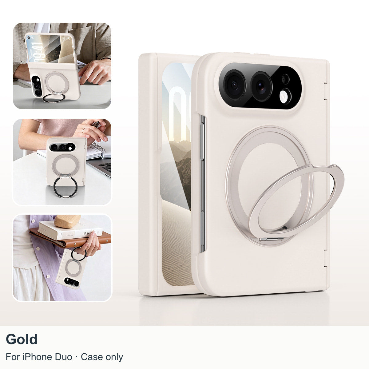 iPhone Duo | Magnetic Case with 360?? Ring Stand & Glass Front