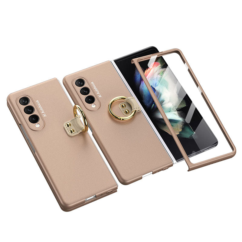 Ultra-thin Ring Holder Tempered Film Cover for Galaxy Z Fold3