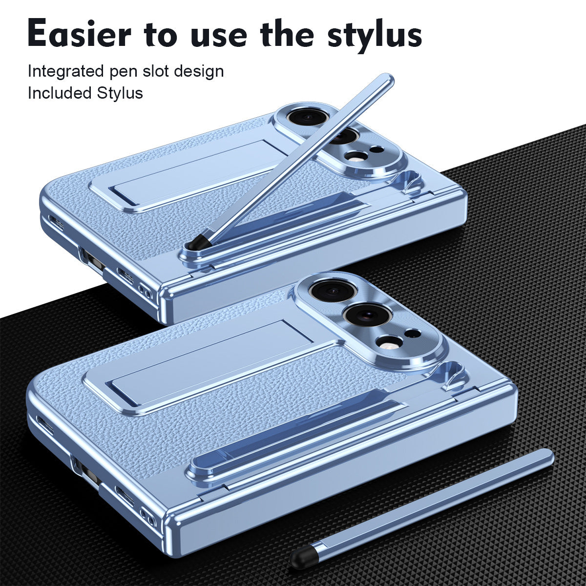 iPhone Duo | Textured Kickstand Case with Stylus & Tempered Glass