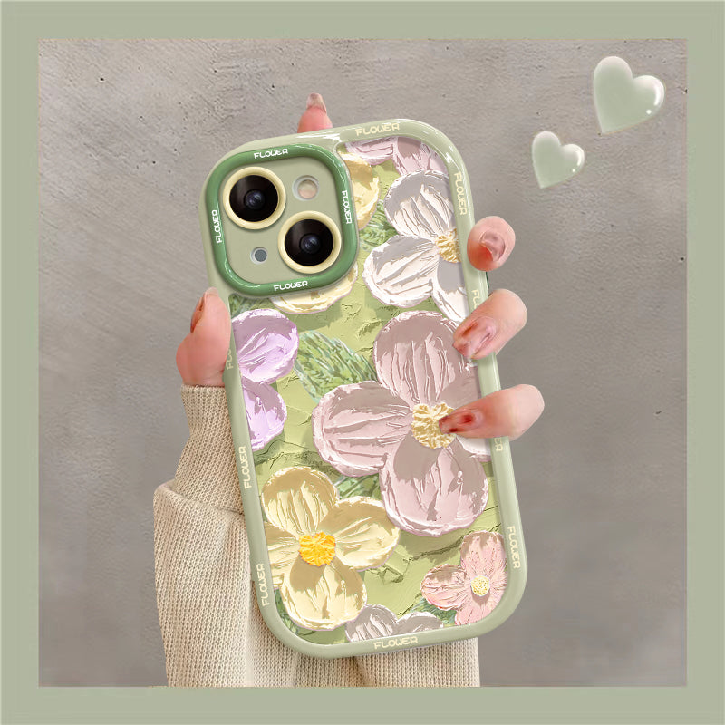 Oil Painting Flower iPhone Cream Case - imhave
