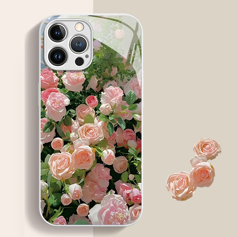 Full-screen Rose Liquid Glass iPhone Case