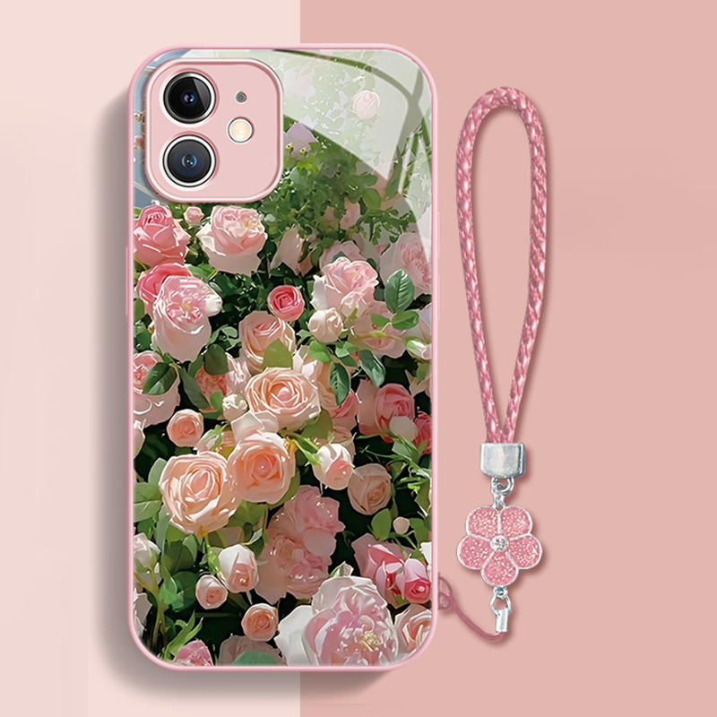 Full-screen Rose Liquid Glass iPhone Case