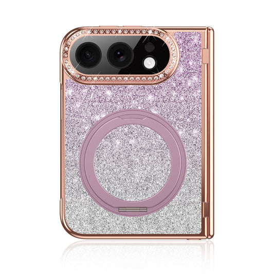 iPhone Duo | Glitter Rhinestone Case Built-in Tempered Glass Film & 360?? Magnetic Ring Stand