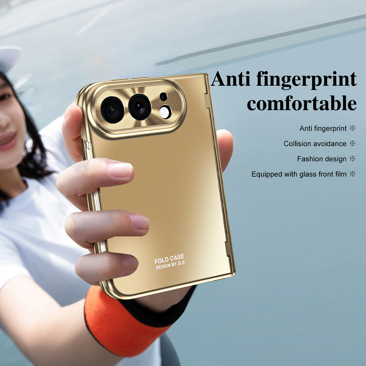 iPhone Duo | Smooth Electroplated Case with Hinge Protection & Tempered Glass