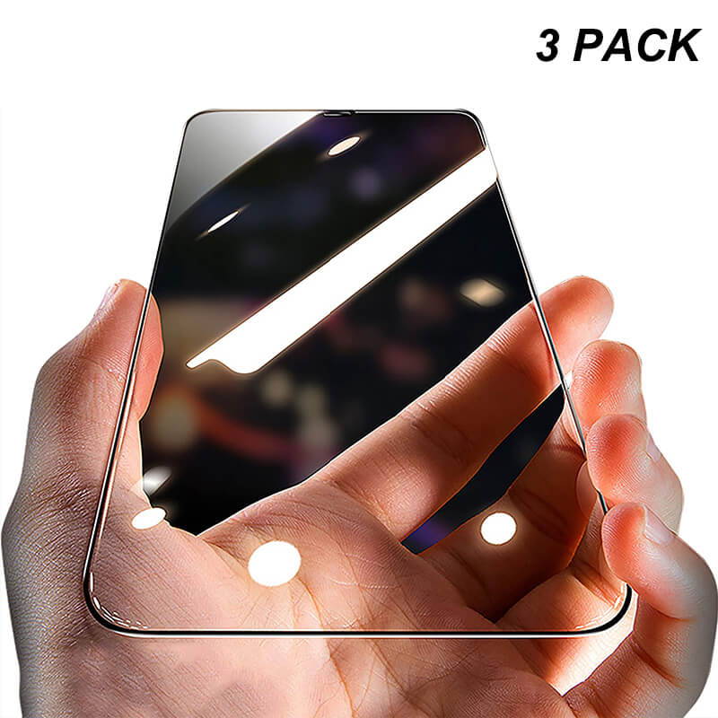 (3 Pack) Shatterproof Tempered Glass Screen Protector [Full Coverage] [9H Military Grade Protection] [Black Side Ultra Clear] - Dealggo.com