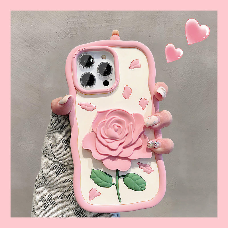 Three-dimensional Pink Flower iPhone Case - imhave