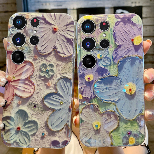 Ins Hot Oil Painting Flower Samsung/iPhone Case - imhave