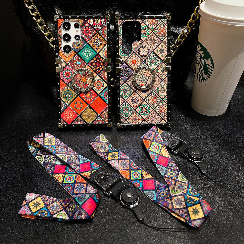 Retro Boho Style Ring Case With Lanyard for Samsung Galaxy S Note A Series - imhave