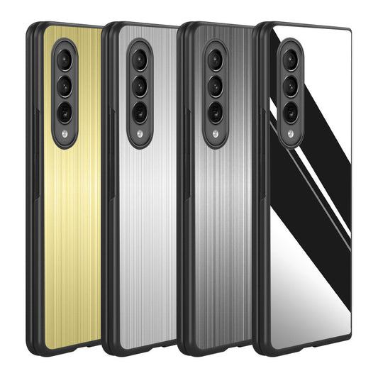 Stainless Steel Brushed Back Plate Phone Case For Samsung Z Fold3 / Fold4 - imhave