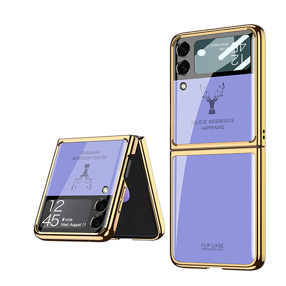 Elk Plating Glass Shell Film Integrated Case for Samsung Galaxy Z Flip4