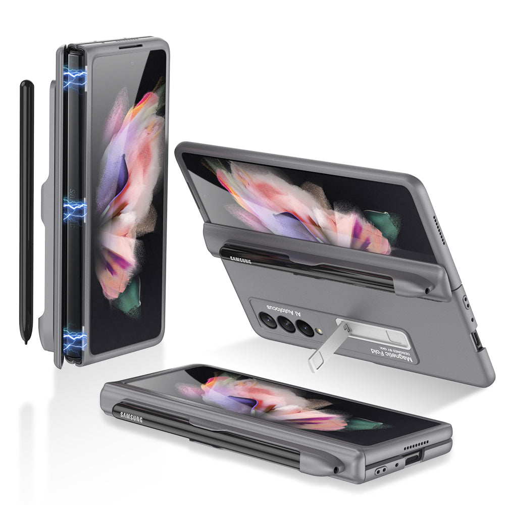 Magnetic Hinge Metal Holder S Pen Slot Case for Samsung Galaxy Z Fold3