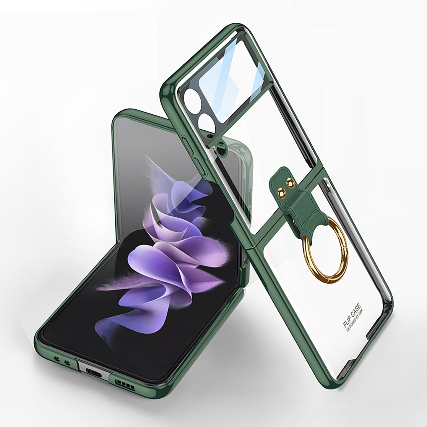 Phantom Plating Anti-drop Ring Bracket Case for Samsung Galaxy Z Flip 3/4/5