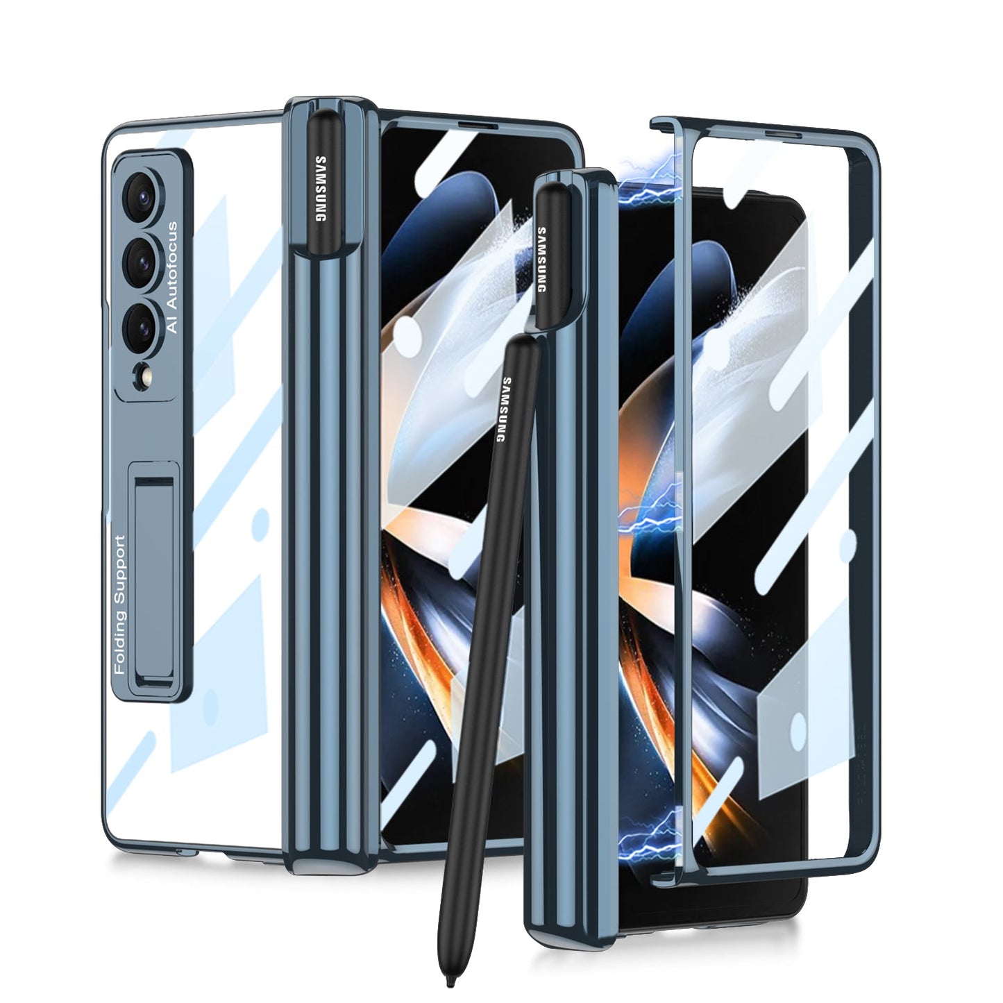 Magnetic S Pen Slot Holder Screen Protector Case for Samsung Galaxy Z Fold4