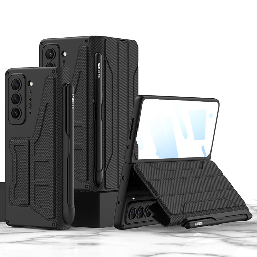 Warrior Leather Removable Pen Holder Screen Protector Case for Samsung Galaxy Z Fold5