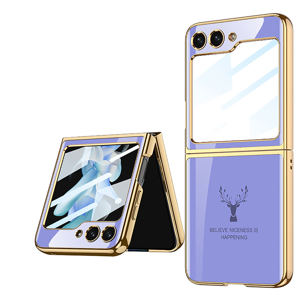 Elk Plating Glass Shell Film Integrated Case for Samsung Galaxy Z Flip 3/4/5